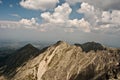 Panorama of Tatry Mts. peak from Orla Perc hiking trail Royalty Free Stock Photo