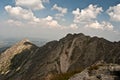 Panorama of Tatry Mts. peak from Orla Perc hiking trail Royalty Free Stock Photo