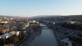 Panorama of Tbilisi. Through the eyes of an eagle. Drone photo Royalty Free Stock Photo