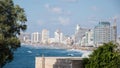 Panorama of the Tel Aviv beach from old Jaffa Quarter