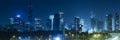 Panorama Of Tel Aviv City And Ayalon Freeway At Night