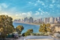 Panorama of Tel Aviv, coastline with hotels. View from old Jaffa to Tel Aviv