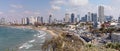 Panorama of Tel-Aviv from Old harbor of Jaffa, Israel. SEP-28-2021