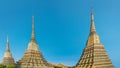 Panorama of Temple of Reclining Buddha or Wat Pho complex in Bangkok