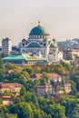 Panorama Temple of Saint Sava in Belgrade