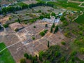 Panorama of temple of Zeus at ancient Nemea complex in Greece Royalty Free Stock Photo
