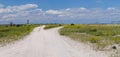 Panorama of Tendra island natural reservation with northern lighthouse,Black Sea,Ukraine