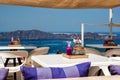 Panorama terrace above Santorini caldera Royalty Free Stock Photo