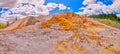 Panorama of terraces at Mammoth Hot Spring, Yellowstone National Park Royalty Free Stock Photo