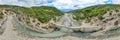 Panorama of thermal springs in Canyon Langarica in Albania, Europe, Summer 2022