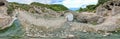 Panorama of thermal springs in Canyon Langarica in Albania, Europe, Summer 2022