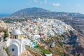 Panorama of Thira/Fira, Santorini, Greece Royalty Free Stock Photo