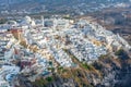 Panorama of Thira/Fira, Santorini, Greece Royalty Free Stock Photo