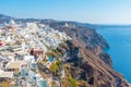 Panorama of Thira/Fira, Santorini, Greece Royalty Free Stock Photo