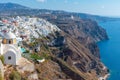 Panorama of Thira/Fira, Santorini, Greece Royalty Free Stock Photo