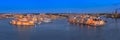Panorama of Three Cities Birgu, Senglea and Cospicua from Uppe Royalty Free Stock Photo