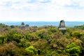 Panorama of Tikal National Park. Adeventure in mayan jungle