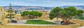 Panorama of the tiny garden in Cittadella, Victoria, Gozo, Malta