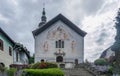 Panorama to the medieval church of the Assumption of the Virgin Mary in the Ancient City of Albertville .