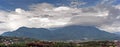 Panorama to weathered Meteora in Greece