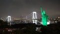 Panorama of Tokyo With Statue of Liberty, Japan Royalty Free Stock Photo