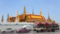 Panorama top of exterior antique temple Thailand`s landmark