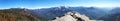 Panorama from the Top of Moro Rock in Sequoia National Park overlooking Mountains and Valleys