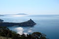 The Pathway of the Guard - both near the town of New World on the Crimean peninsula. Ukraine. Sea views near the rocky shore. Royalty Free Stock Photo