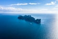 Panorama Top View Tropical Island , Aerial view of Maya bay ,Phi-Phi Islands, Krabi, Thailand Royalty Free Stock Photo