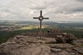 Panorama from Topfer hill in Zittauer Gebirge Royalty Free Stock Photo