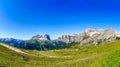 Panorama towards Sassolungo Group and Sella Group , Dolomiti