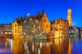 Panorama with tower Belfort in Bruges, Belgium