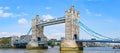 Panorama of Tower Bridge and River Thames in London Royalty Free Stock Photo