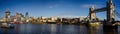 Panorama of Tower Bridge, Tower of London and The Gherkin from the South Bank of The Thames, London, UK Royalty Free Stock Photo