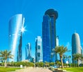 Towering skyscrapers of West Bay, Doha, Qatar Royalty Free Stock Photo