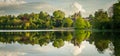 Panorama across the Mere to the town of Ellesmere in Shropshire