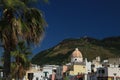 Panorama of the town of Forio d`Ischia, near Naples. .Dome of the church of San Gaetano.