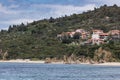 Panorama of town of Ouranopoli, Athos, Chalkidiki, Greece Royalty Free Stock Photo