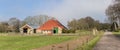 Panorama of a traditional dutch farm in Wildemerk