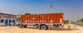 Panorama of a traditional indian truck in rural Rajasthan