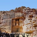 Panorama of The Treasury in ancient Petra, Jordan.