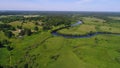 Panorama Trigorskoe and the river Sorot. Sunny June day. Pushkin Mountains, Russia