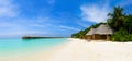 Panorama of tropical beach Royalty Free Stock Photo