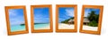 Panorama of tropical beach in frames Royalty Free Stock Photo