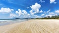 Panorama of tropical beach of Hainan island - China Royalty Free Stock Photo