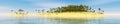 Panorama of tropical beach. sunset at sea. Royalty Free Stock Photo