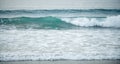 Panorama of tropical ocean water, sea waves. Calm water, ocean background. Panoramic sea landscape. Royalty Free Stock Photo