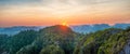 Panorama of tropicall landscape at sunset Royalty Free Stock Photo