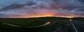 Panorama Of Trout Creek And Grand Loop At Sunset