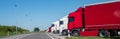 Panorama trucks at a rest area Royalty Free Stock Photo